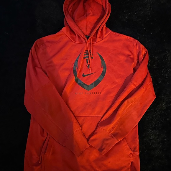 Red Nike Football Polyester Hoodie - Picture 2 of 2